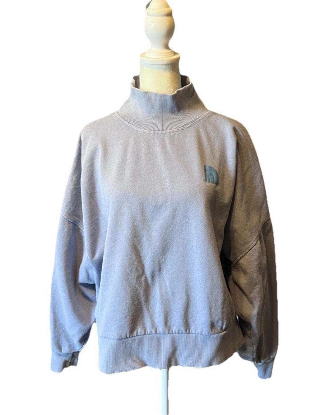 The North Face Garment Dye Mock Neck Pullover Sweatshirt Women’s XL Faded Blue